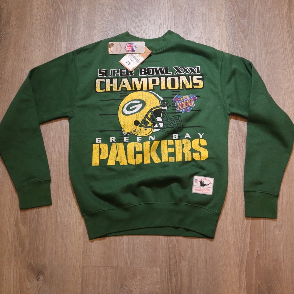 Mitchell Ness Green Bay Packers Super Bowl XXXI Champions Crewneck Sweatshirt S